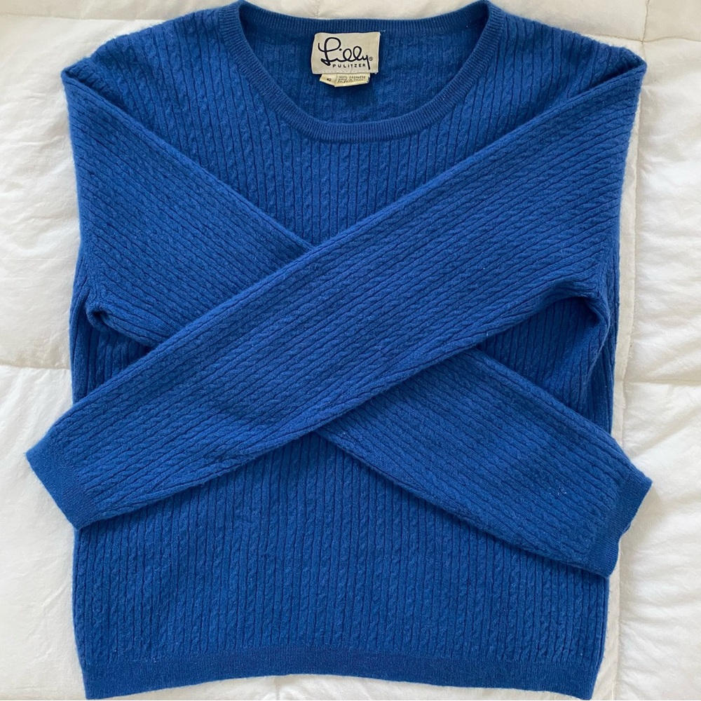 Vintage 100% cashmere Lilly Pulitzer cable knit sweater